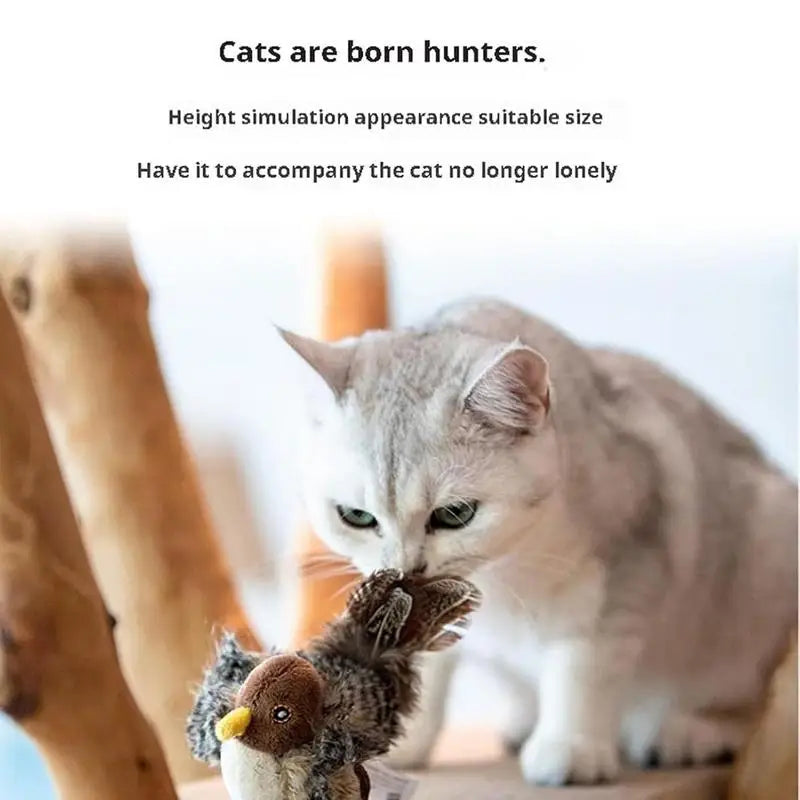Flying Flapping Bird with Catnip Realistic Interactive Cat Feather Toys Soft and Cozy Kitten Toys Flapping Bird for All Breeds