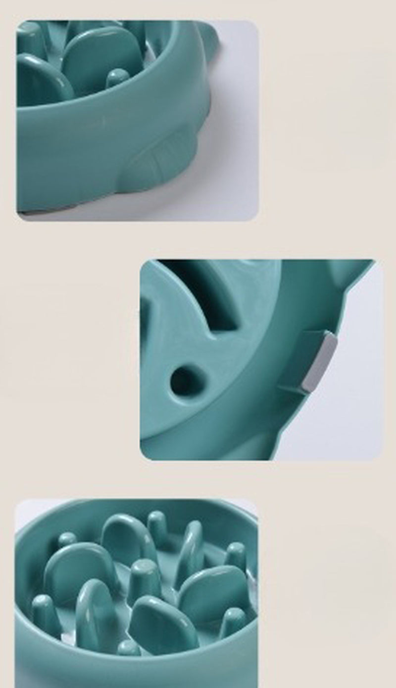 Patterned Slow-Feeder Dog Bowl