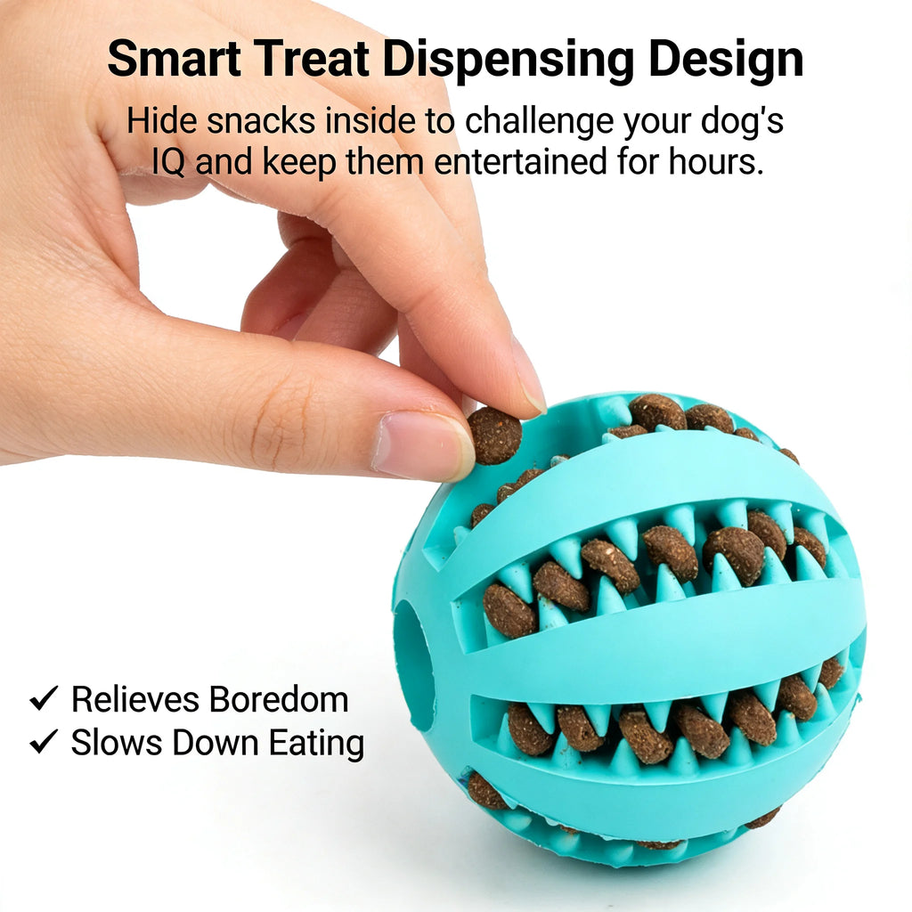 2-In-1 Dog Chew Toy with Treat Dispenser Durable Cotton Rope Natural Rubber Ball for Small Medium Dogs Teeth Cleaning