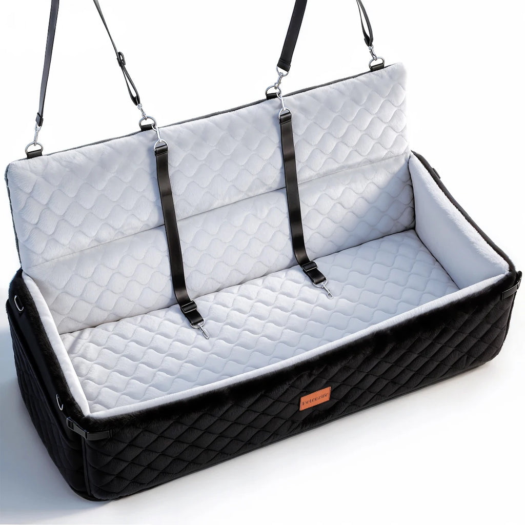 Extra Large Dog Car Seat, Dog Bed for Large Dogs up to 120Lbs Multi-Functional Dog Booster Seat with Thick Cushion & Leashes