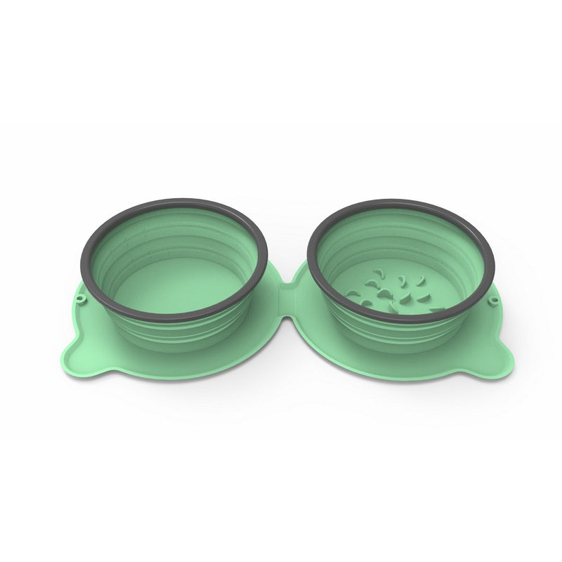 Collapsible Double Travel Bowl