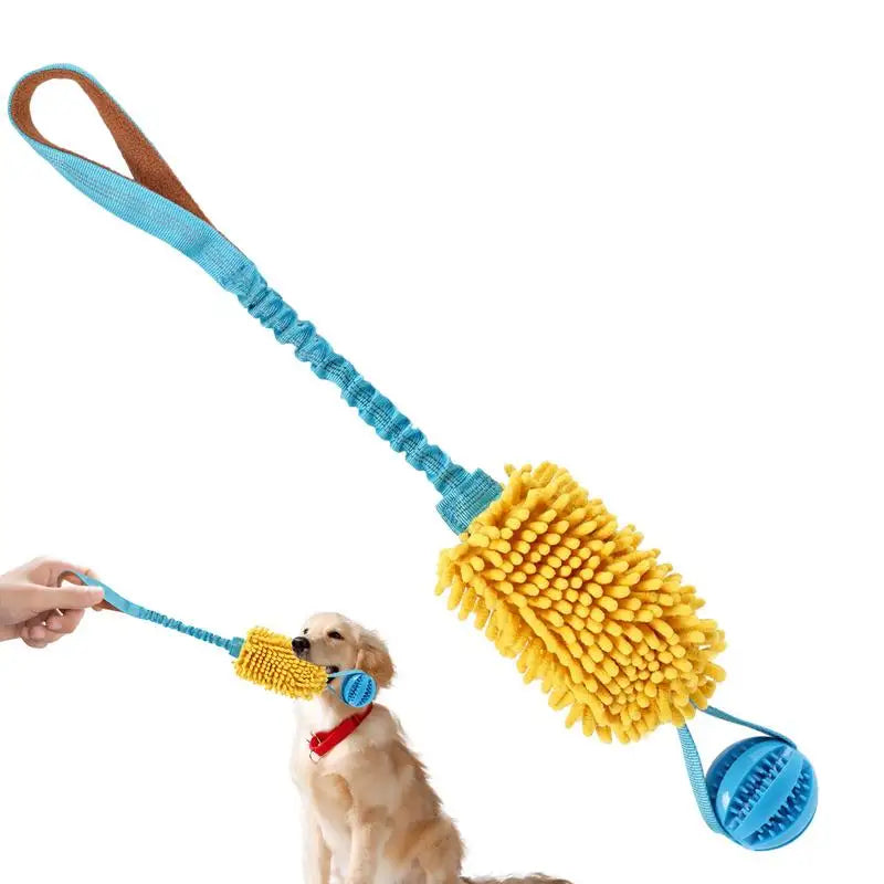 Dog Toy Rope Fun Squeaky Dog Chew Toys Pet Supplies Puppy Rope Toy with Elastic Drawstring Interactive Puppy Teething Toy For