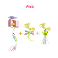 Interactive Hanging Cat Retractable String Rechargeabletoys for Indoor Kittens and Bored Adult with 3 Flying Feathers