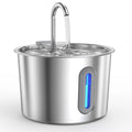 2.2L Cat Water Fountain 304 Stainless Steel Pet Water Dispenser, Cat and Dog Drinking Bowl with Visual Water Level Window