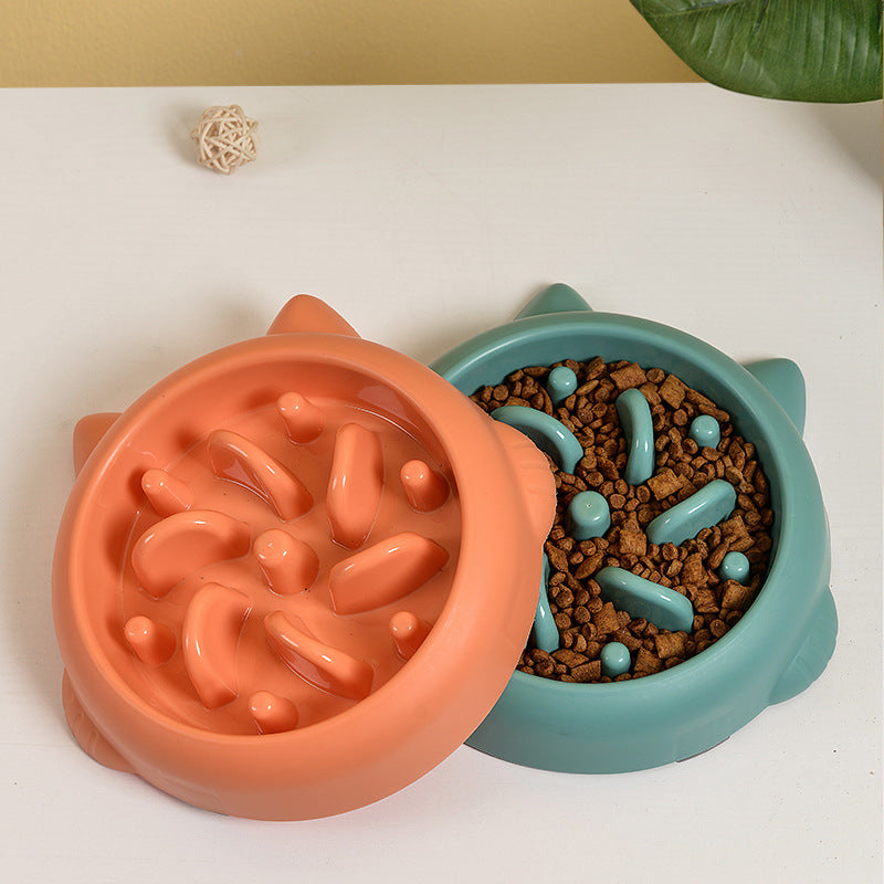 Patterned Slow-Feeder Dog Bowl