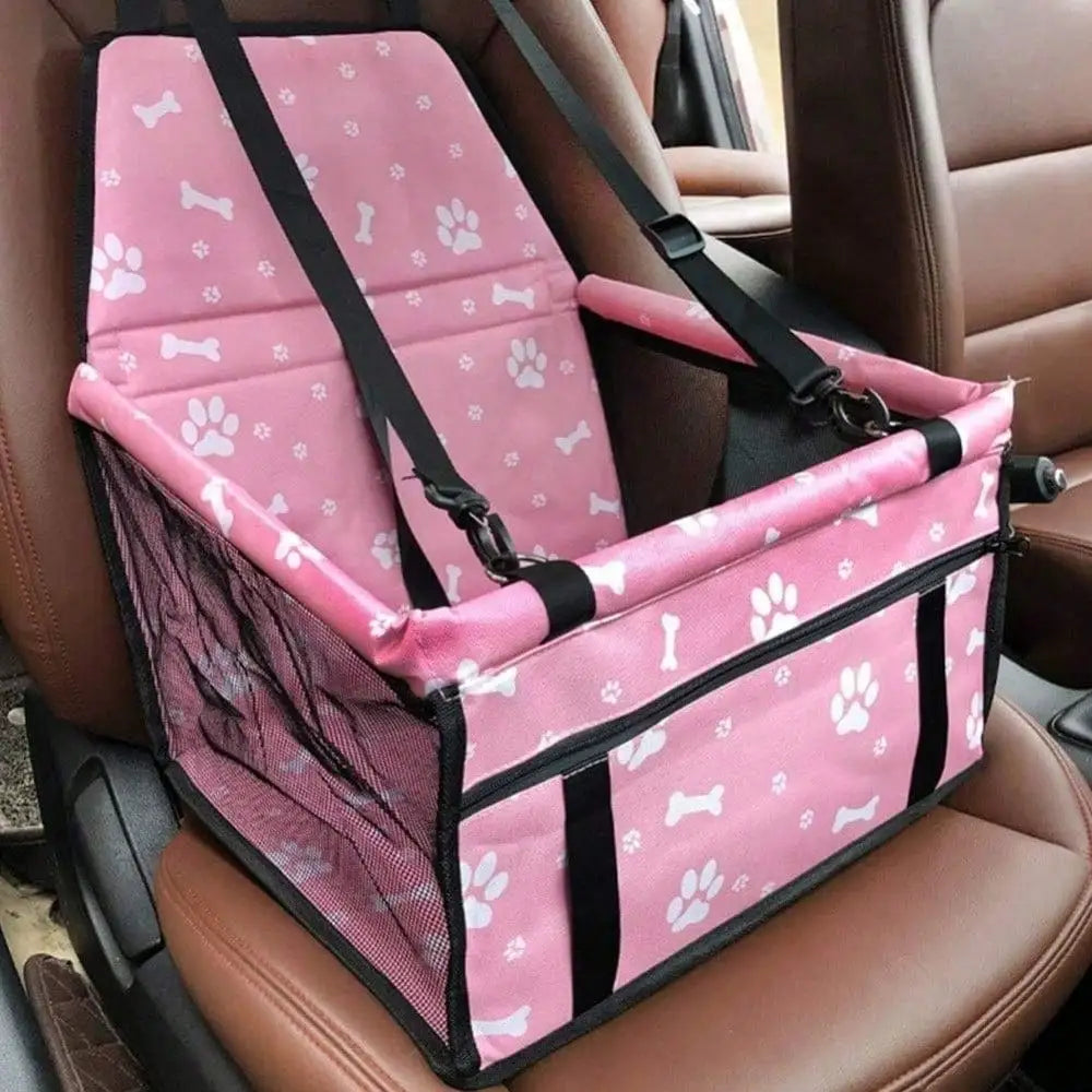 Breathable Elevated Dog Booster Car Seat with Adjustable Safety Strap Portable Travel Pet Car Carrier Bed Secure Travel Booster Seat for Small Dogs Puppies