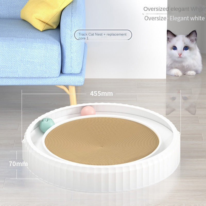 Round Cat Scratcher with Ball Track