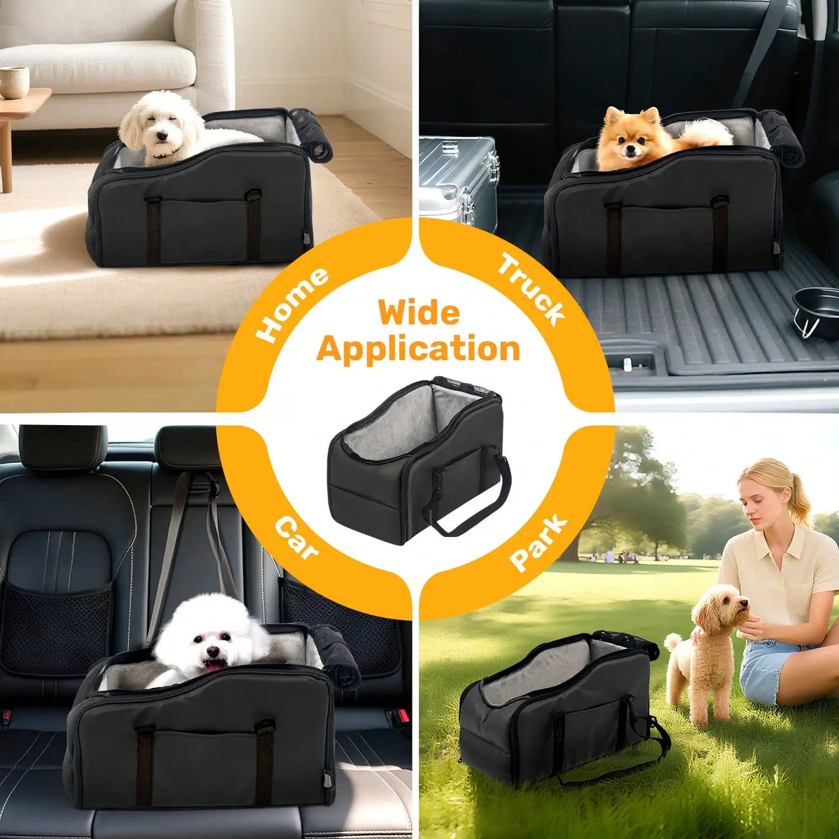 Top view of the pet car seat and plush liner