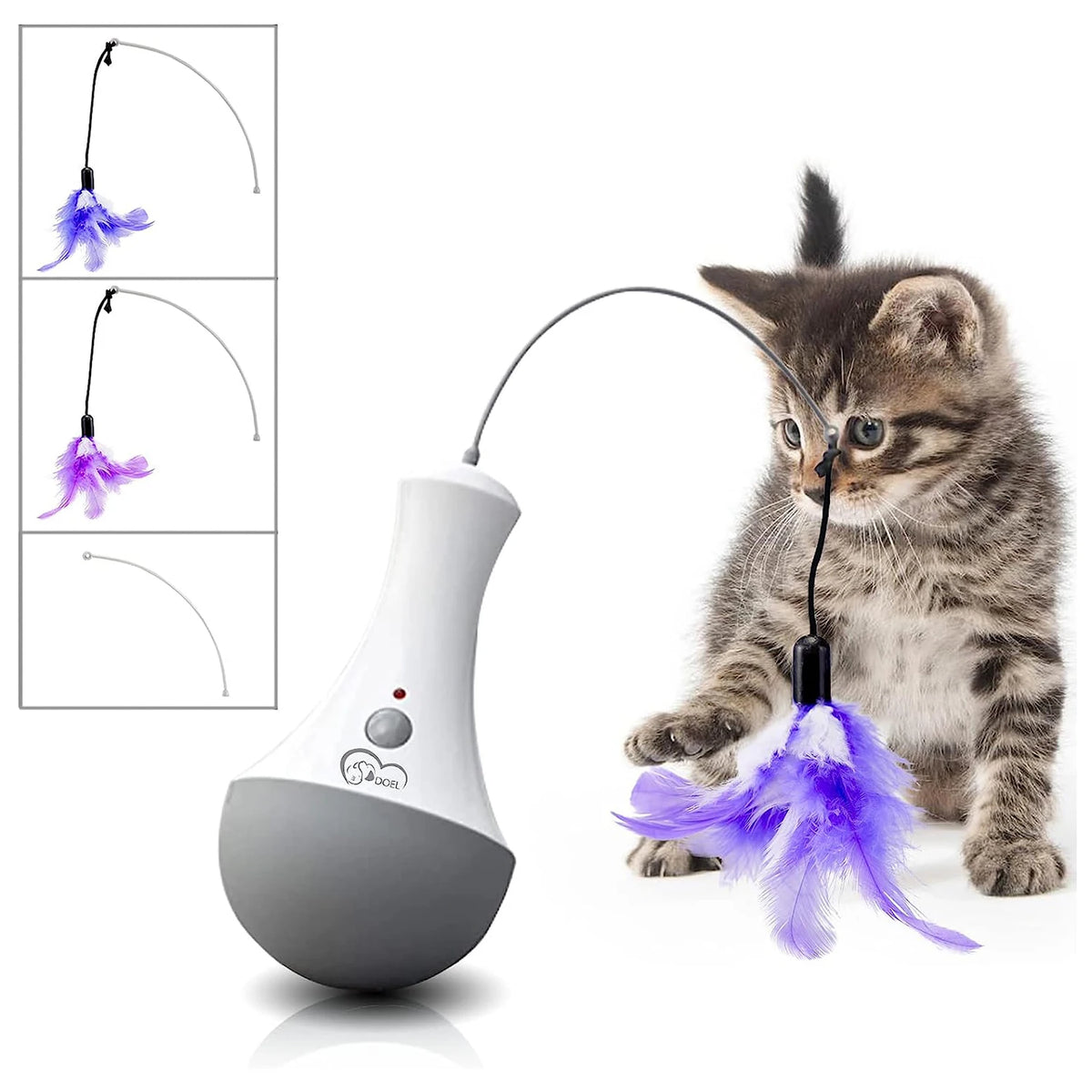 Automatic feather teaser toy for cats