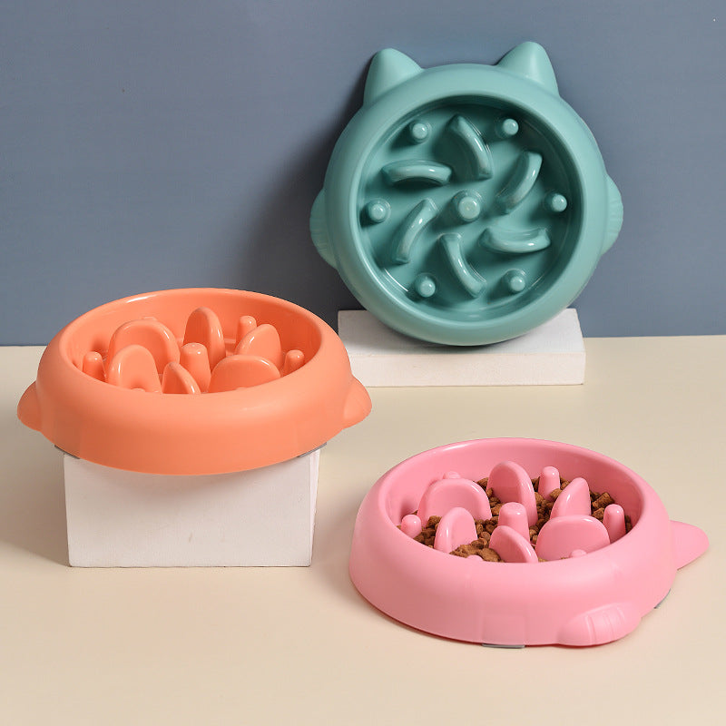 Patterned Slow-Feeder Dog Bowl
