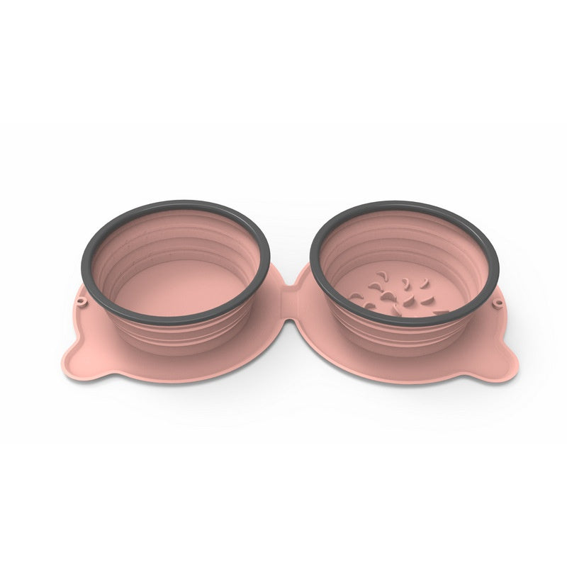 Collapsible Double Travel Bowl