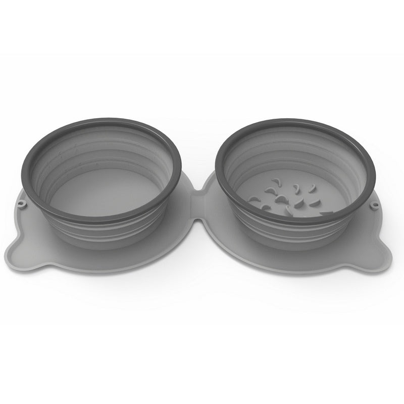 Collapsible Double Travel Bowl
