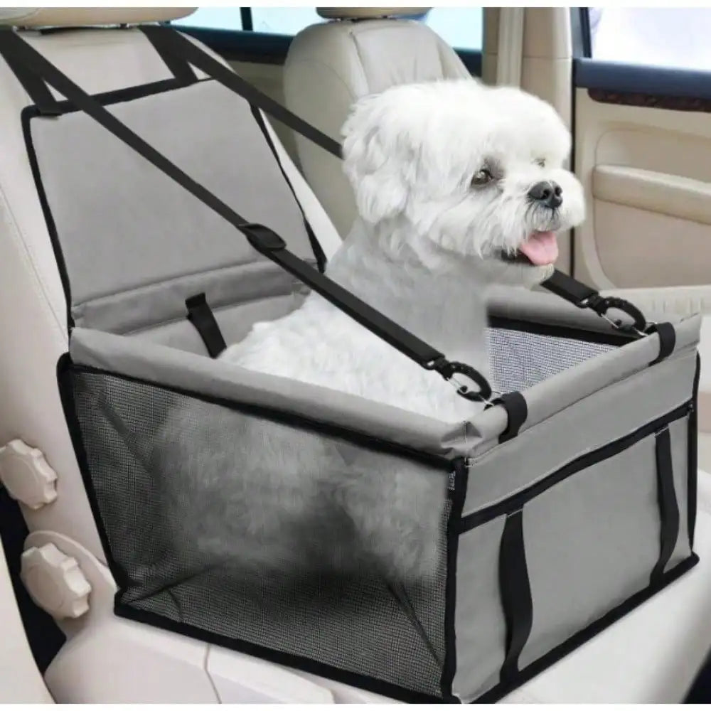 Breathable Elevated Dog Booster Car Seat with Adjustable Safety Strap Portable Travel Pet Car Carrier Bed Secure Travel Booster Seat for Small Dogs Puppies