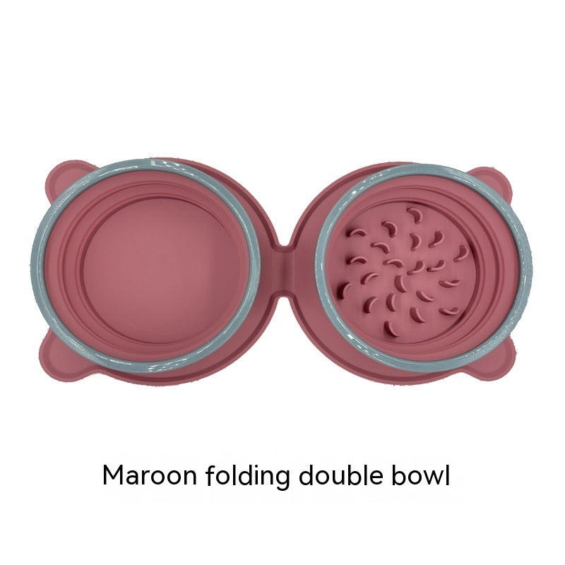 Collapsible Double Travel Bowl