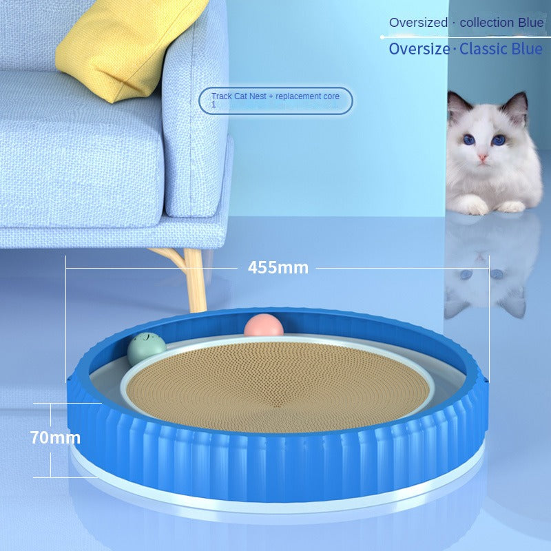 Round Cat Scratcher with Ball Track