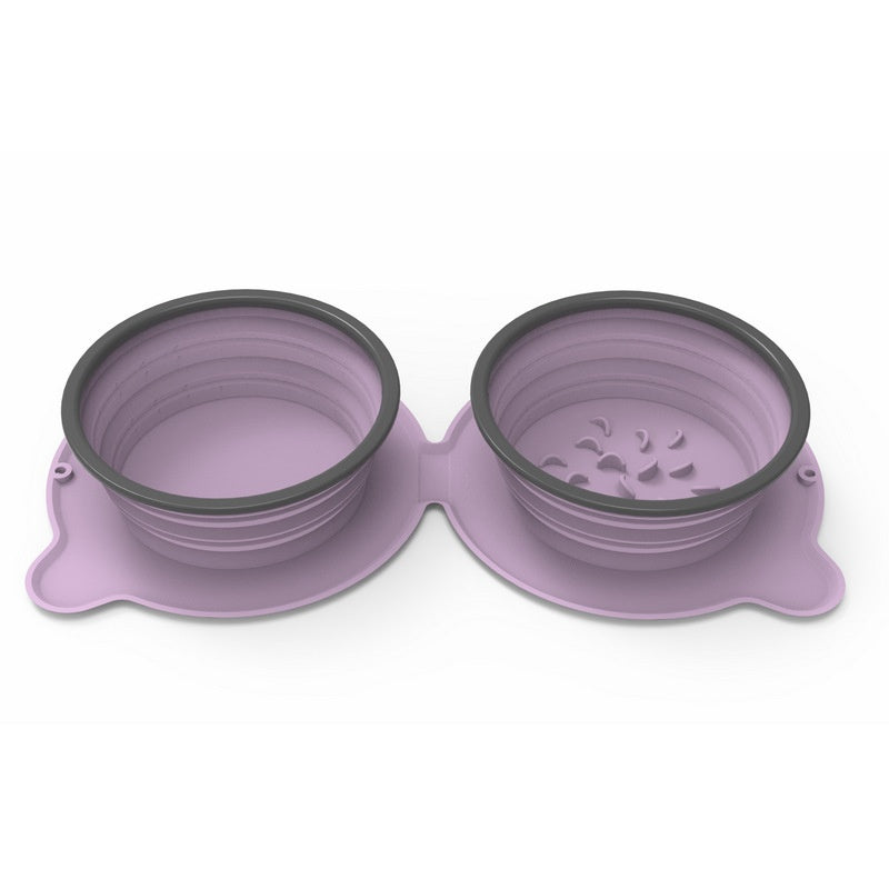 Collapsible Double Travel Bowl