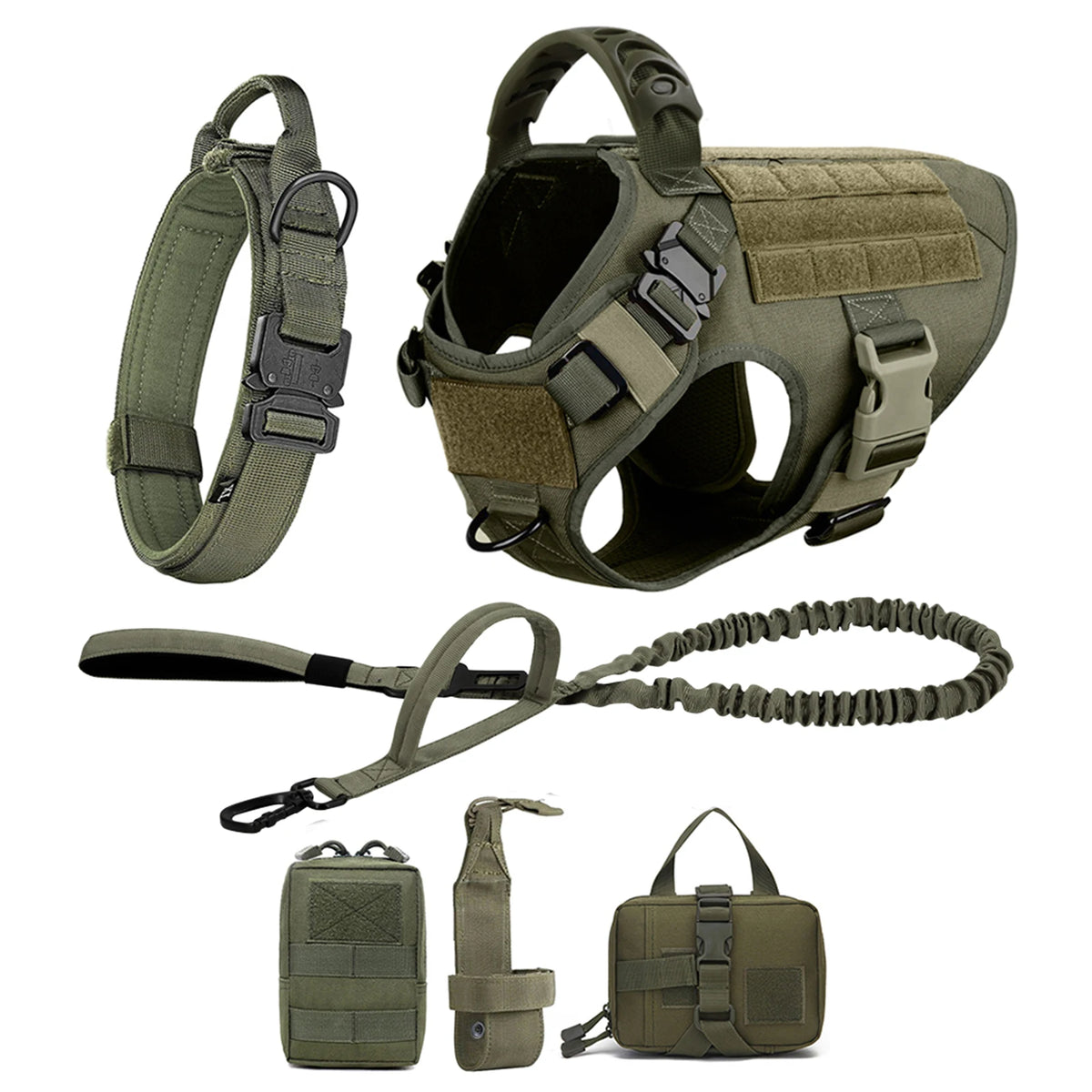Large Dog Harness and Leash Set Pet German Shepherd Malinois Training Walking Vest Dog Harness and Collar for Medium Large Dogs